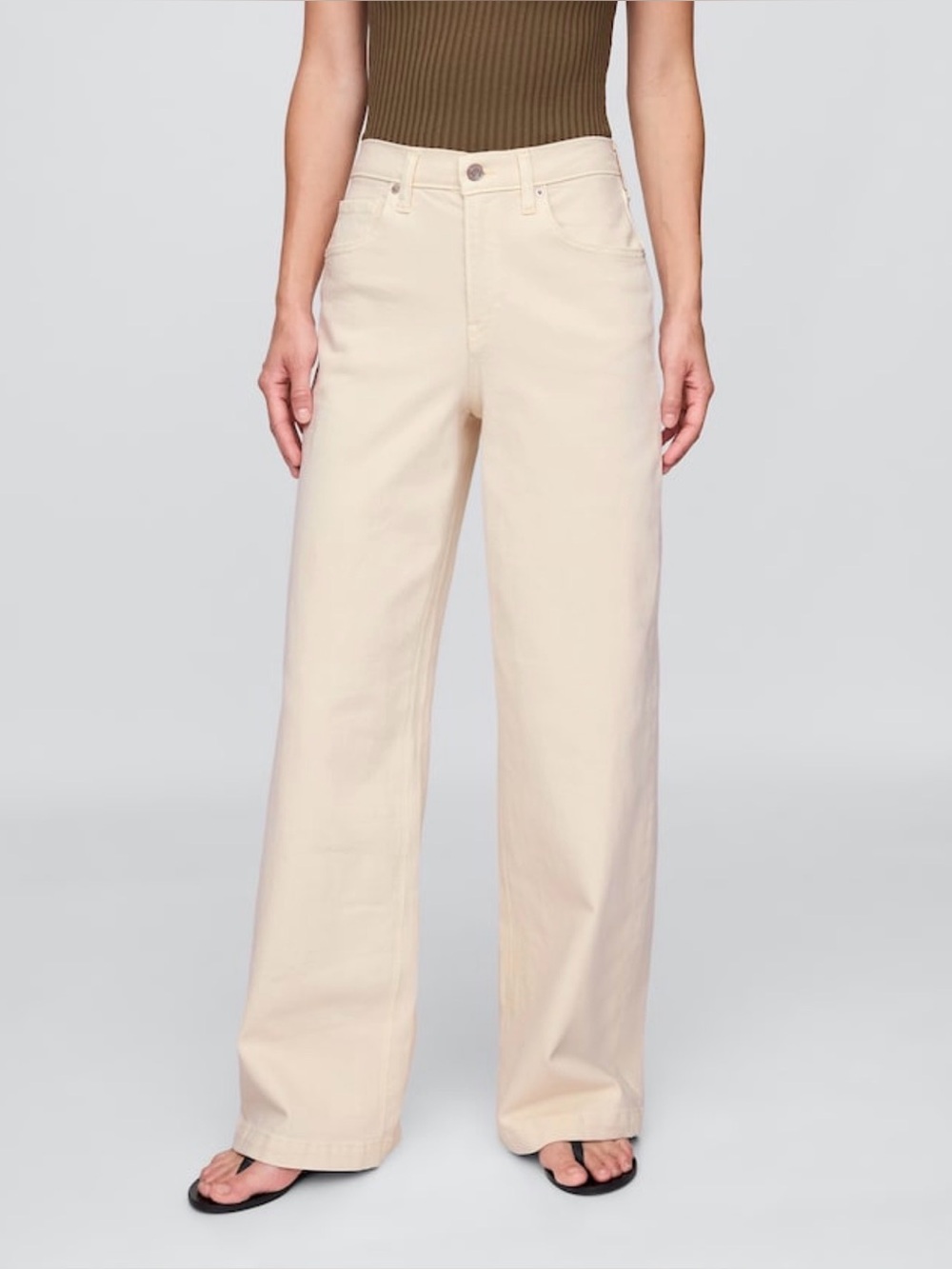 GAP High-Rise Stride Jeans in Cream/ecru size 8 short NEW with tags